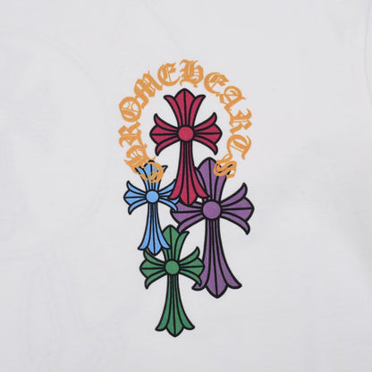 CHROME HEARTS MULTICOLOR HORSE SHOE LOGO T-SHIRT WHITE