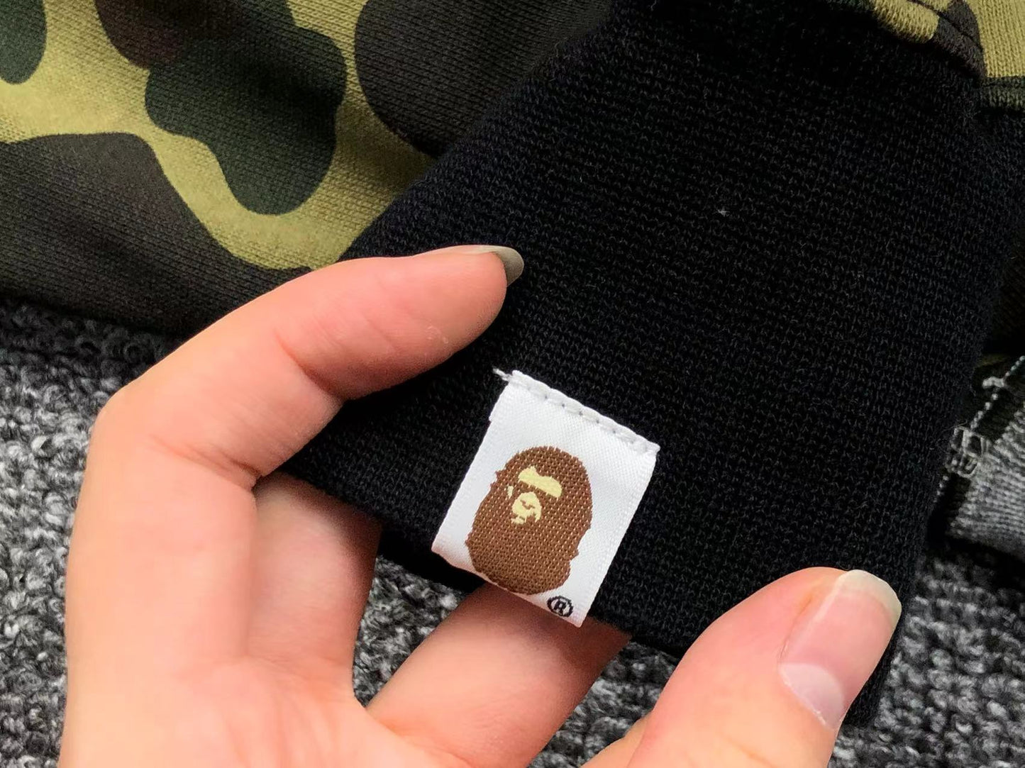 BAPE GREEN CAMO FULL ZIP HOODIE BLACK