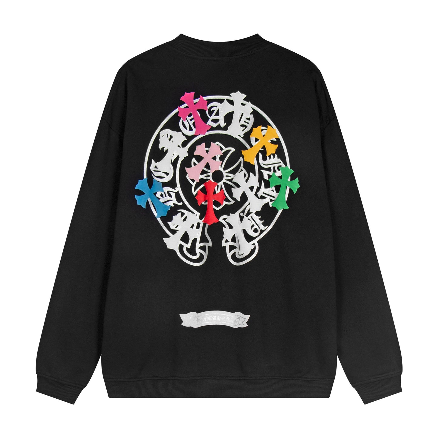 CHROME HEARTS COLORED CROSS HORSE SHOE LOGO SWEATSHIRT BLACK