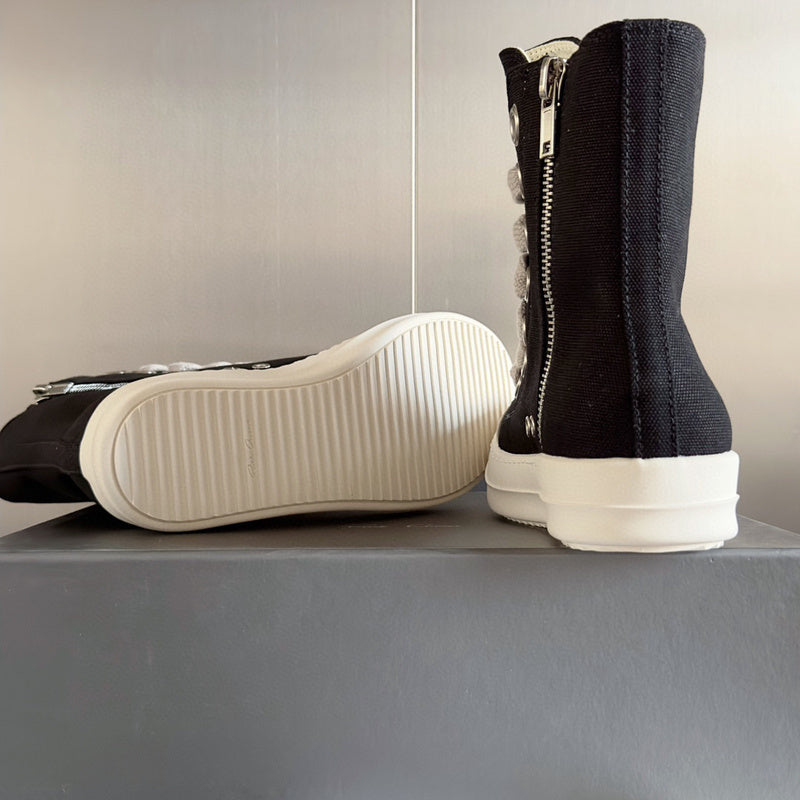 Rick Owens Black High-Top Sneakers