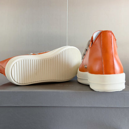 Rick Owens Orange Low-Top Sneakers