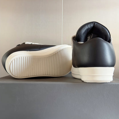 Rick Owens Black and White Low-Top Sneakers