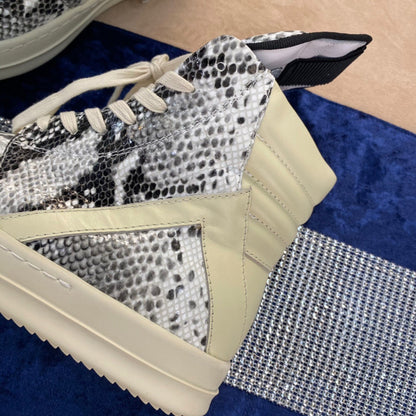 Rick Owens Geobasket Sneakers - Snakeskin Print