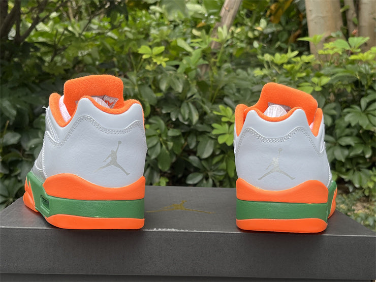 JORDAN 5 Low White/Orange/Green