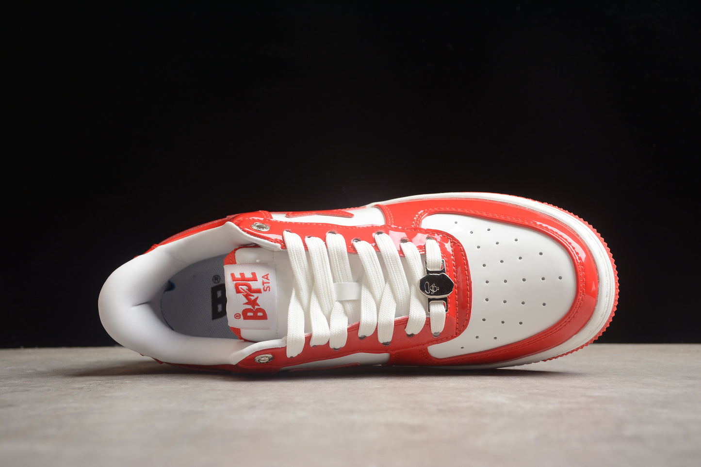 BAPE STA Low-Top Sneakers in Red and White