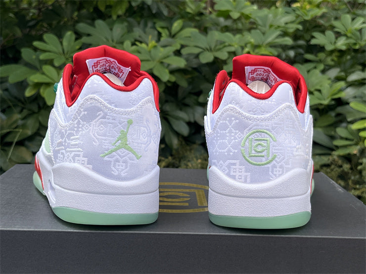 JORDAN 5 White/Red/Green