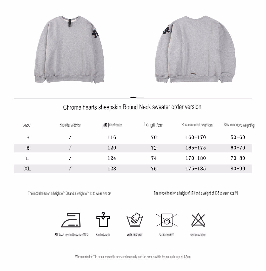 CHROME HEARTS CROSS PATCH SWEATSHIRT GREY