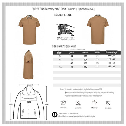 Burberry Polo Shirt with Check Collar (Tan)