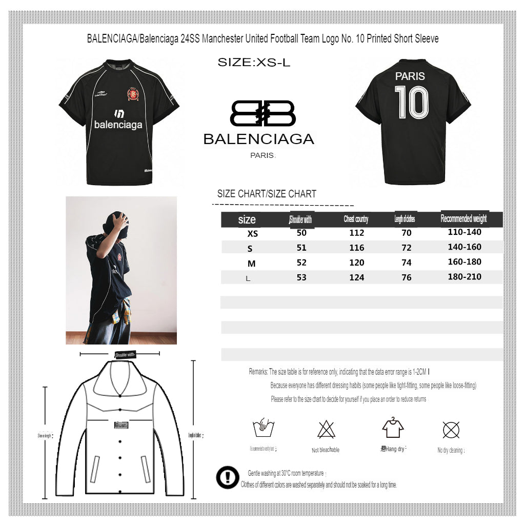 BALENCIAGA SOCCER LOGO T-SHIRT BLACK