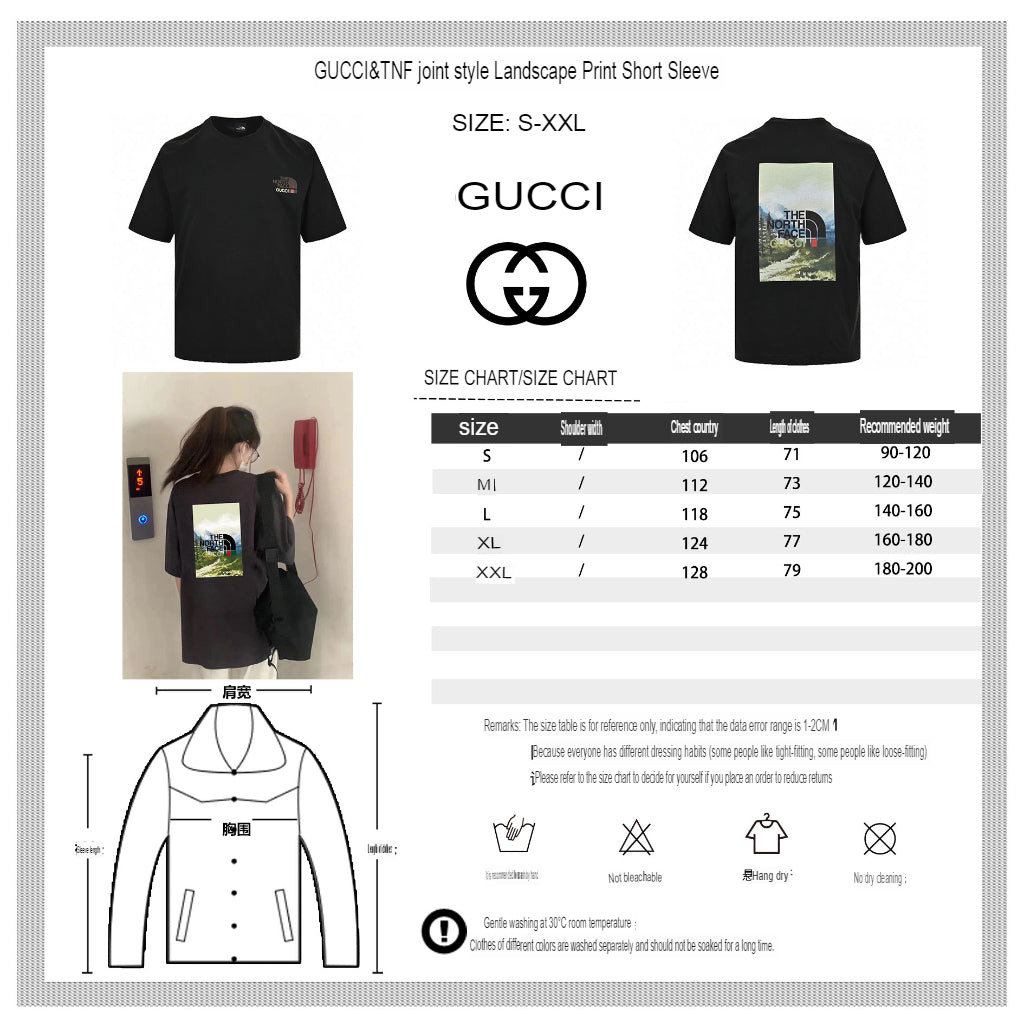 The North Face x Gucci Nature Print T-Shirt (Black)