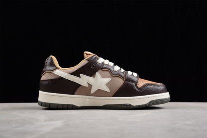 BAPE STA Low-Top Sneakers in Brown and Beige