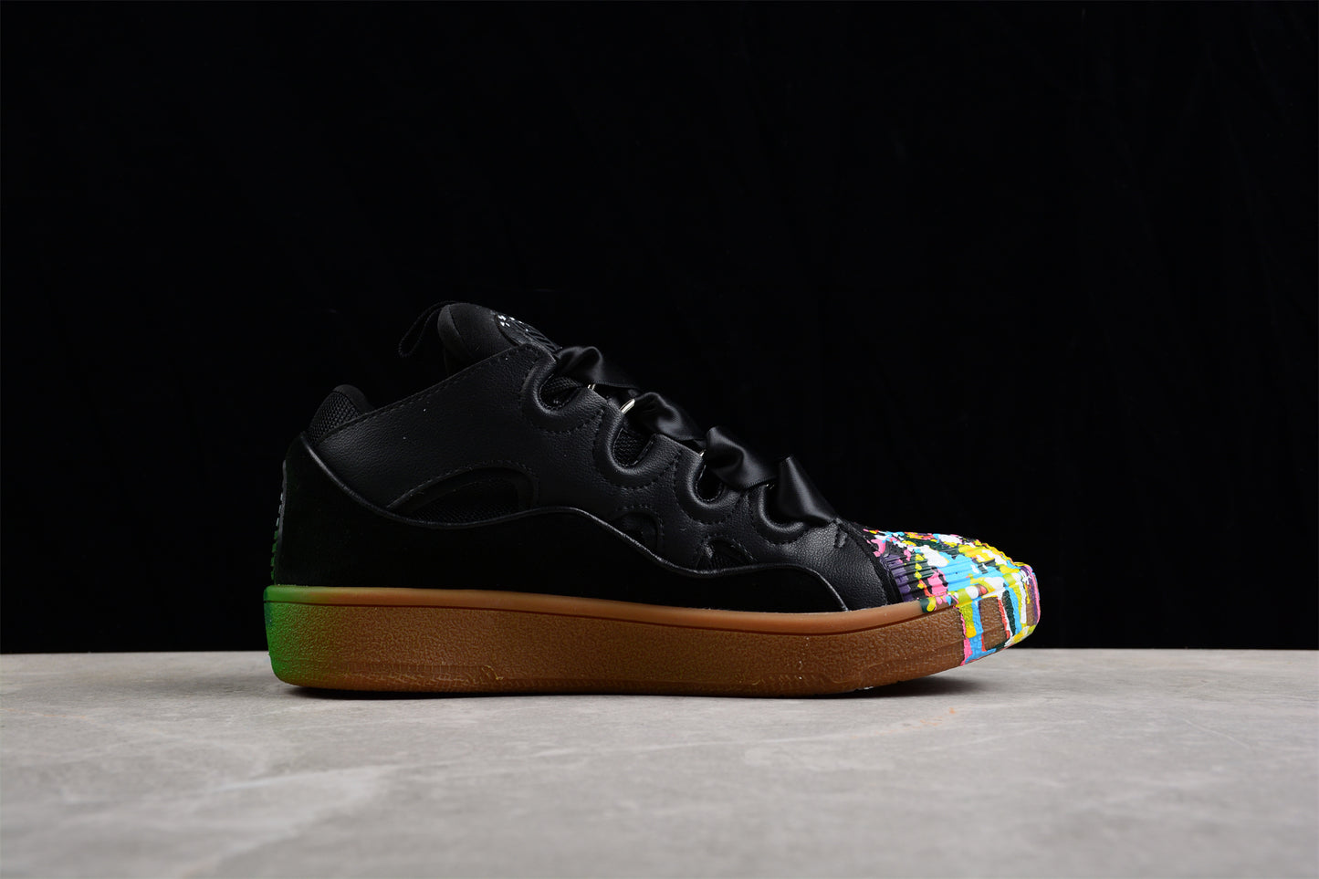 Black Multicolor Low Top Sneakers