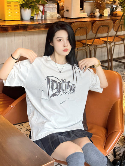 Dior White T-Shirt with Bold Logo