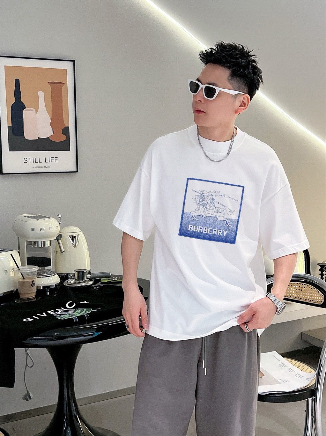 Burberry Knight Logo T-Shirt (White)