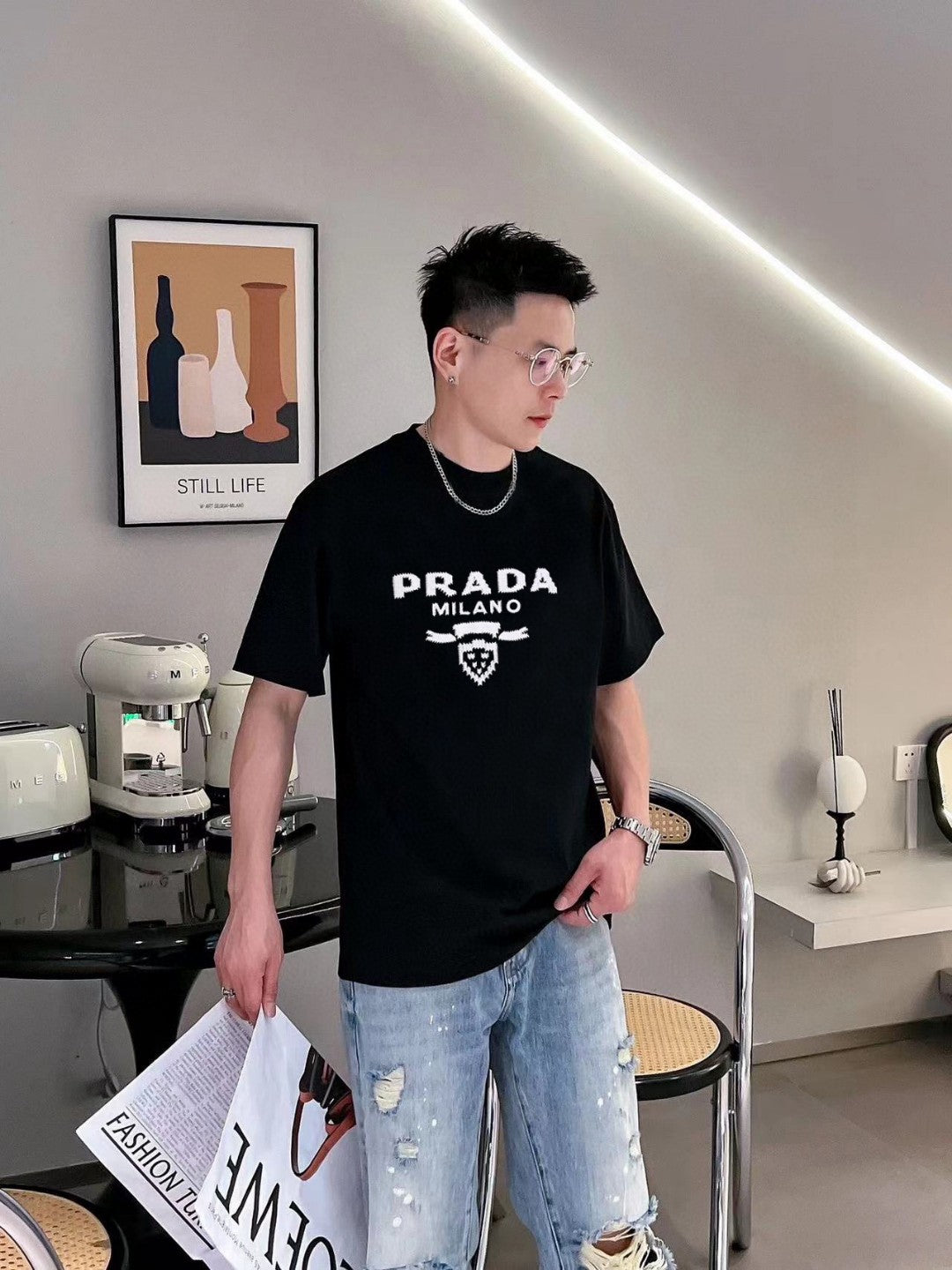 Prada Milano Black Emblem T-Shirt