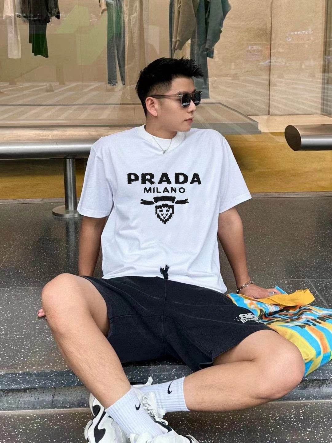 Prada Milano White Emblem T-Shirt