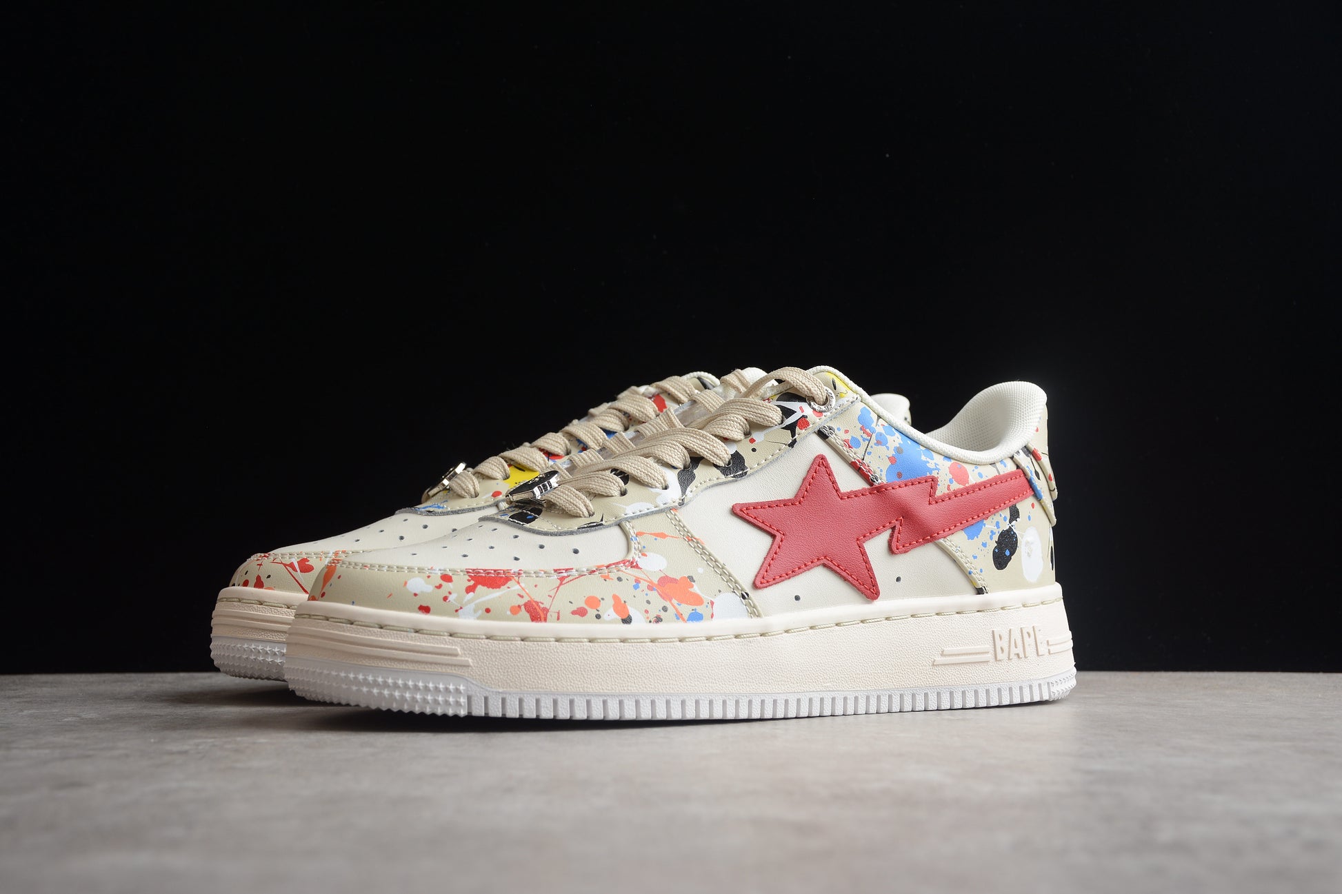 BAPE STA Splatter Low-Top Sneakers