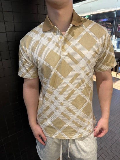 Burberry Geometric Check Polo Shirt