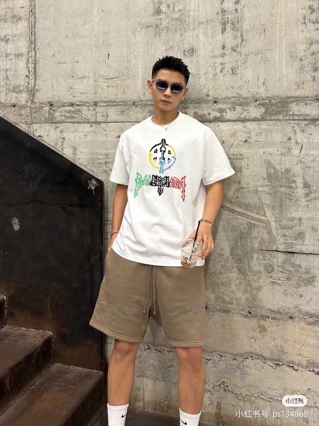 Balenciaga Multicolor Graphic Logo T-Shirt Primereps