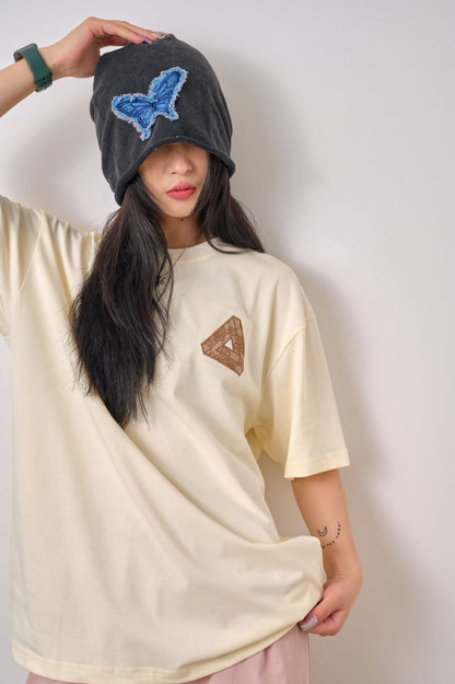 Gucci Triangle Logo Beige T-Shirt