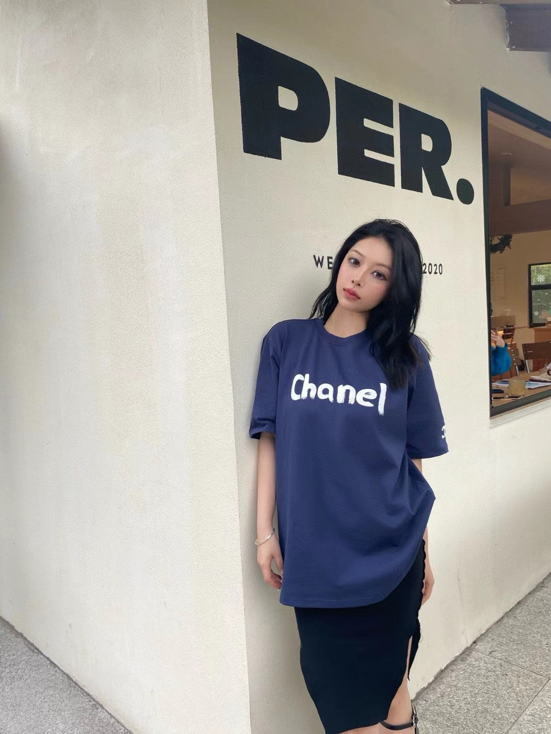 Chanel Logo T-Shirt (Navy Blue)