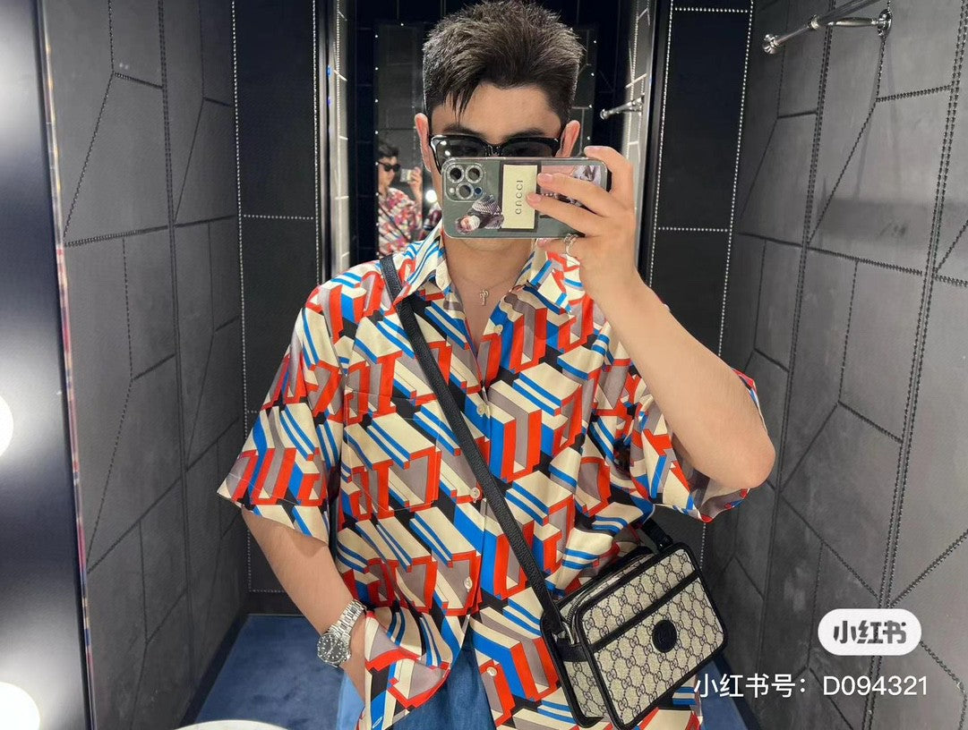 Gucci Geometric Logo Print Shirt Primereps