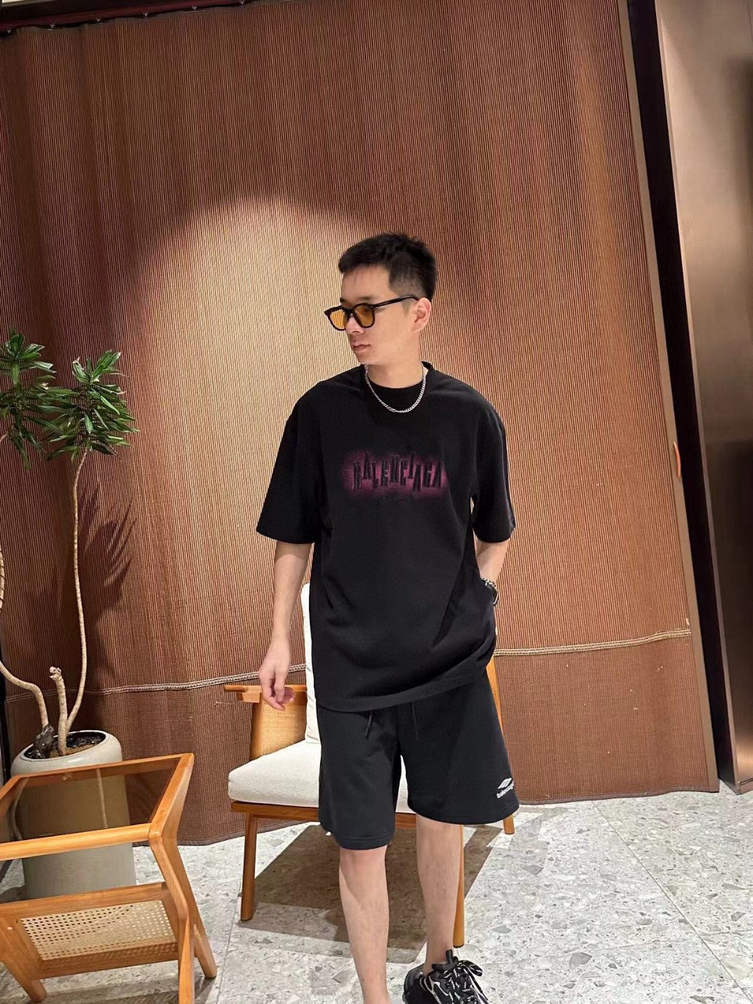 Balenciaga Neon Graphic Logo T-Shirt