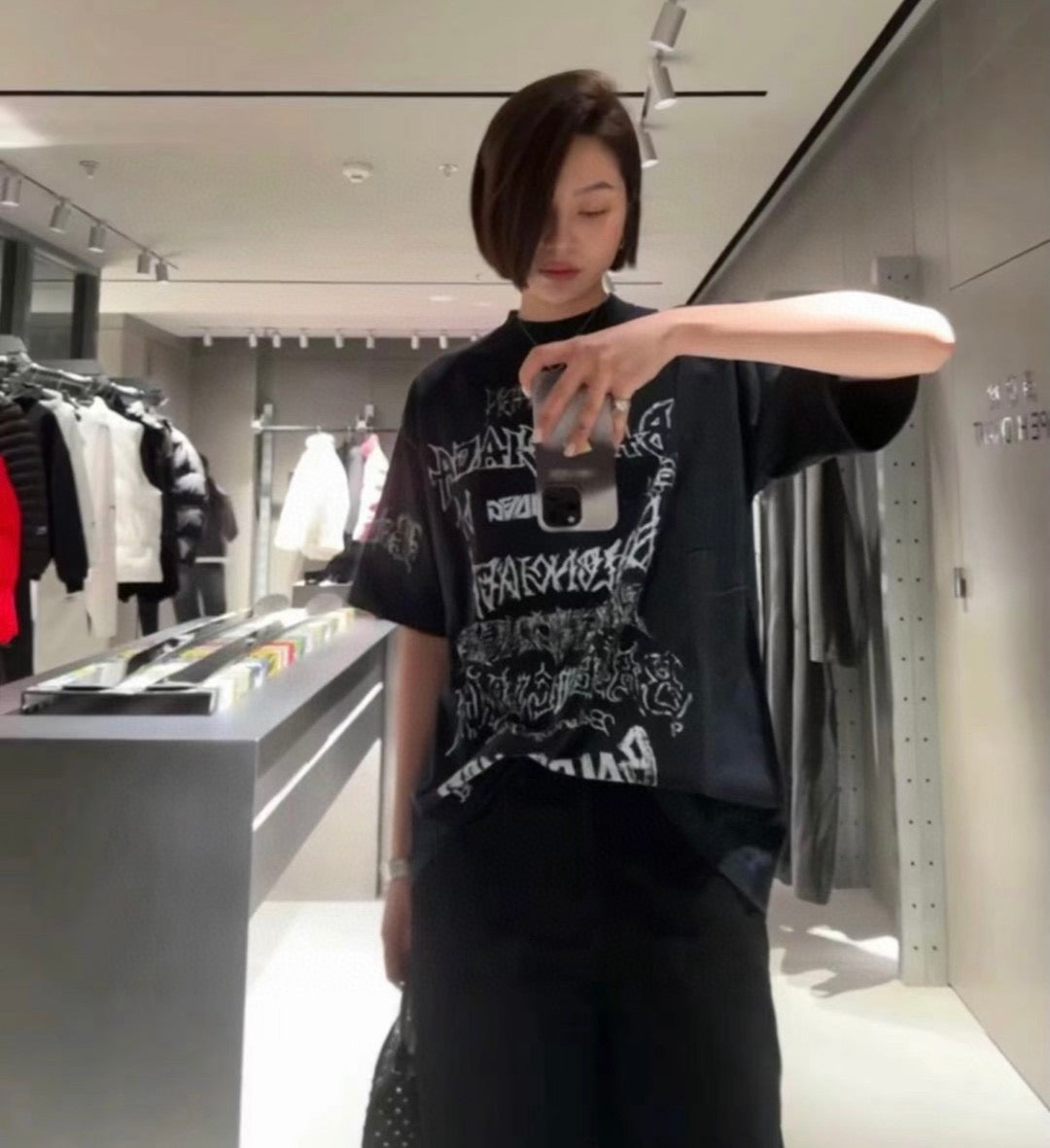 Balenciaga Multi-Logo Black T-Shirt