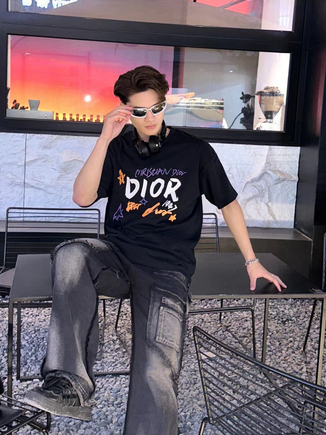 Dior Christian Dior Graphic Black T-Shirt