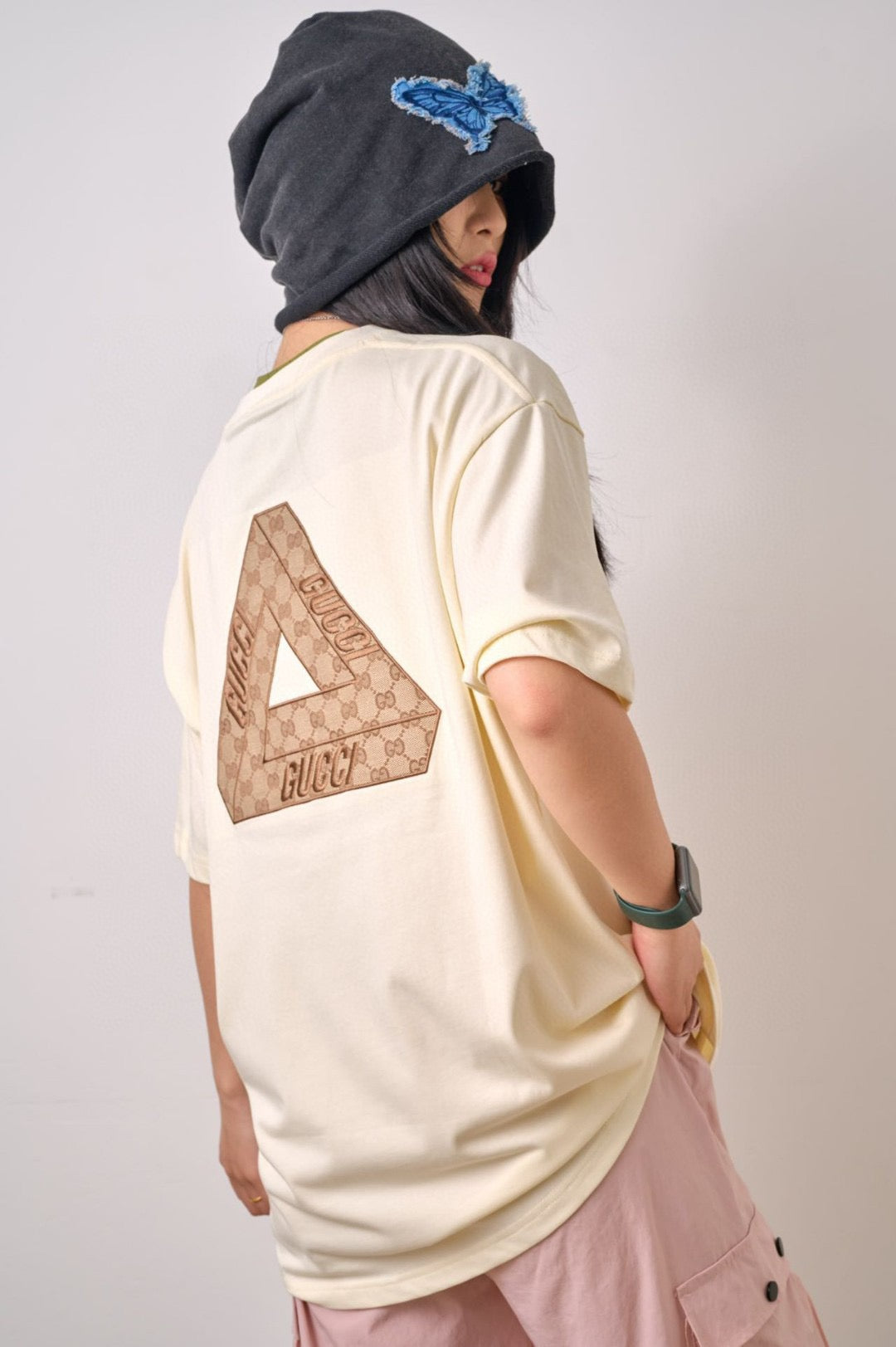 Gucci Triangle Logo Beige T-Shirt