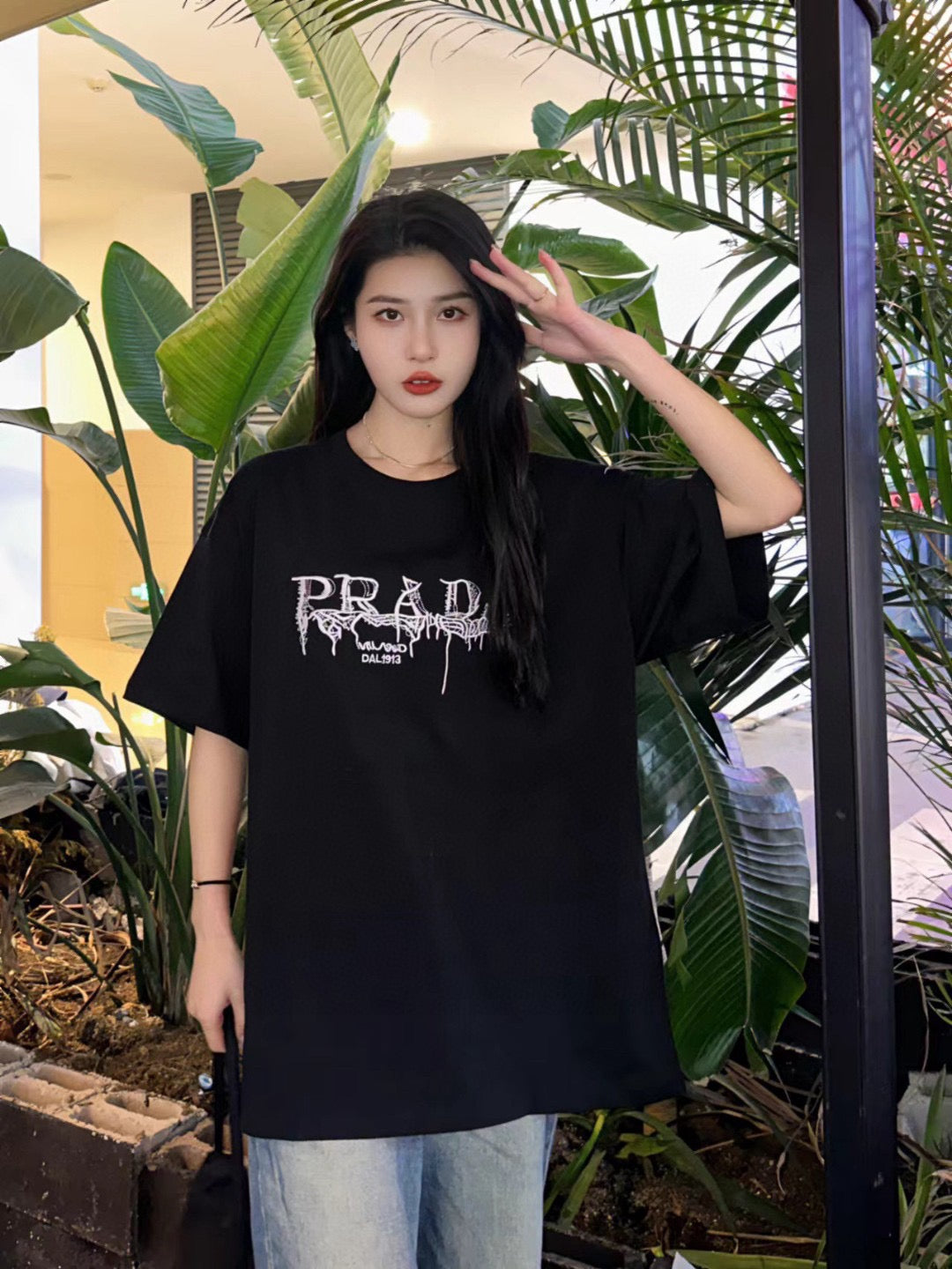 Prada Graphic Logo T-Shirt (Black)