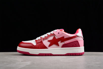 BAPE STA Low-Top Sneakers in Red and Pink