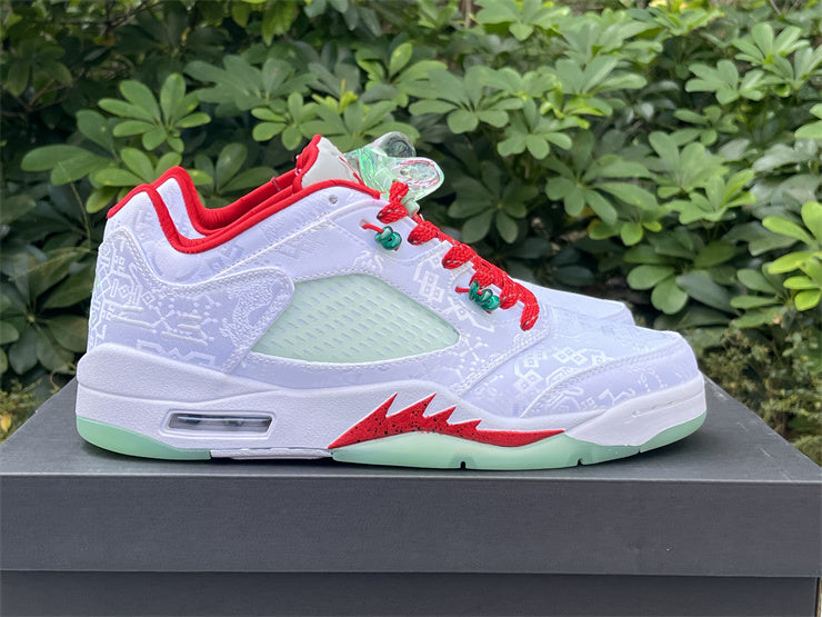 JORDAN 5 White/Red/Green