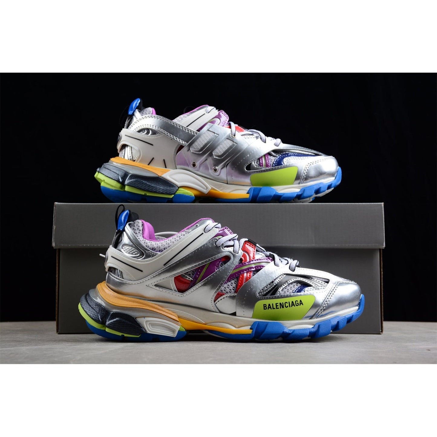 BALENCIAGA TRACK x LEATHER FREE WHITE SILVER MULTI - Prime Reps