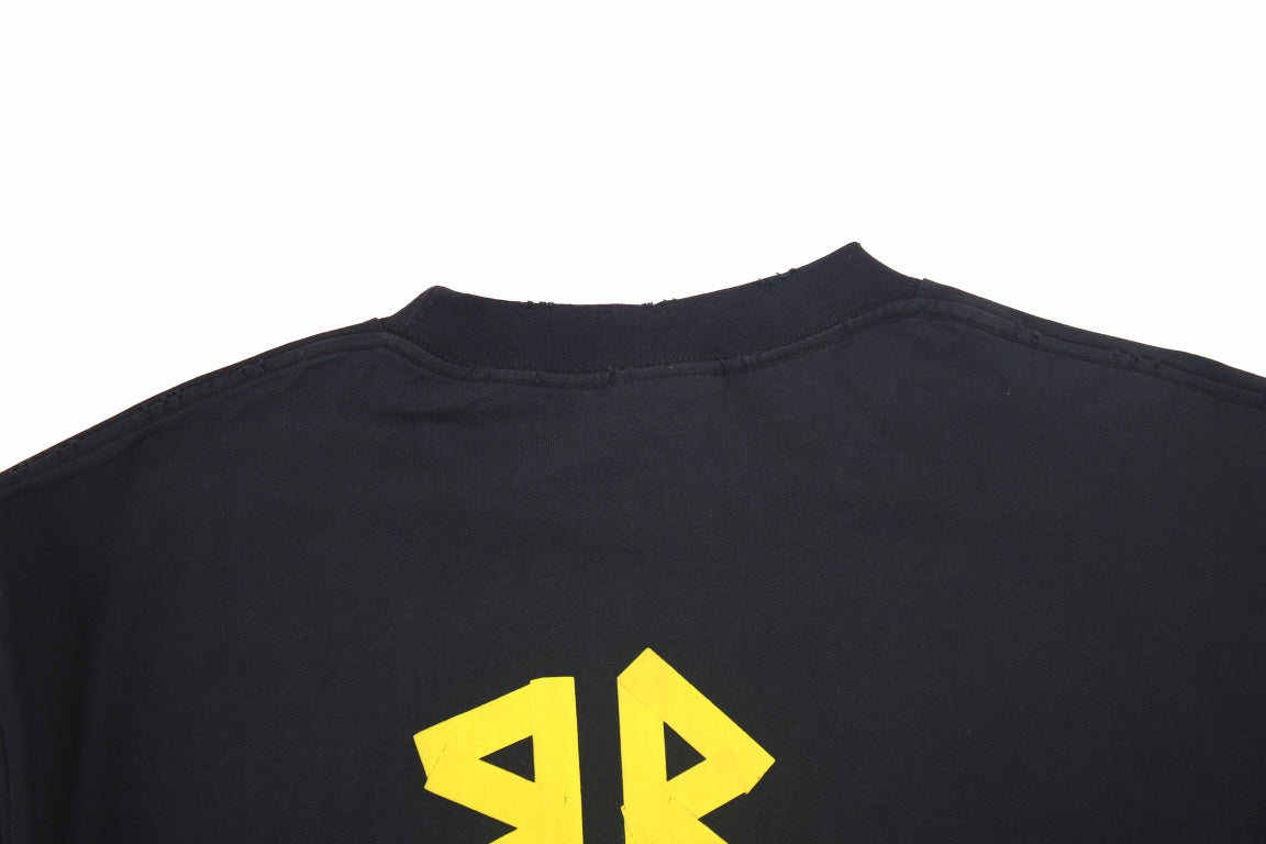 BALENCIAGA LOGO T-SHIRT BLACK YELLOW