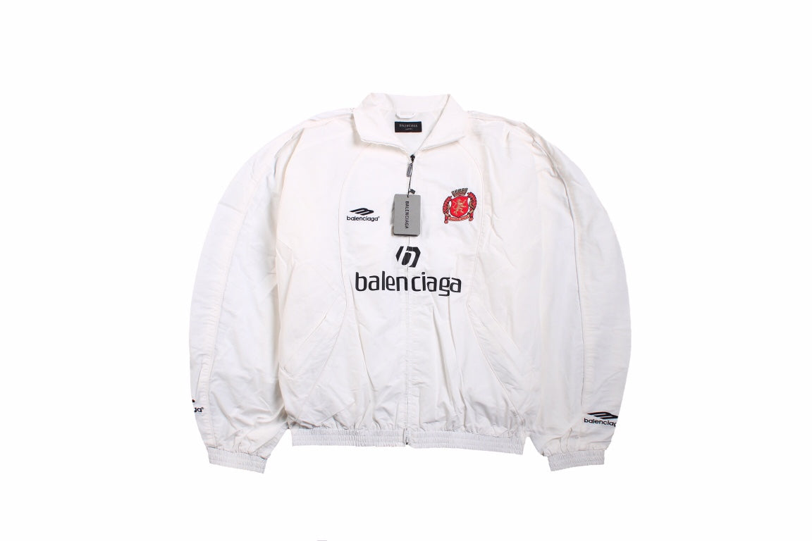 Balenciaga White Zip-Up Track Jacket Primereps