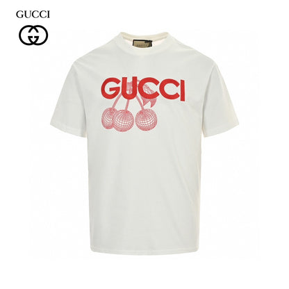 Gucci Cherry Graphic T-Shirt (White) Primereps