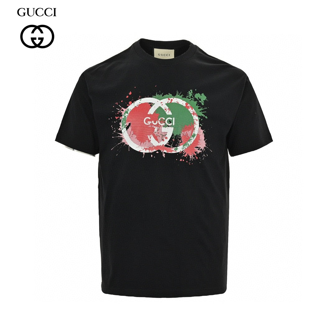 Gucci Splatter Logo T-Shirt (Black) Primereps