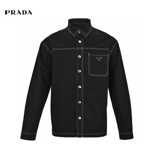 Prada Black Button-Up Shirt Primereps