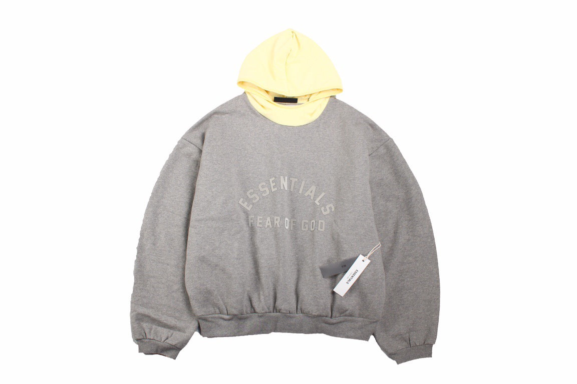 Fear of God Essentials Hoodie - Grey with Yellow Hood Primereps