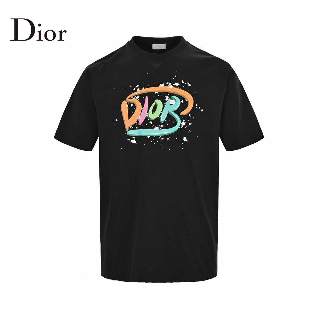 Dior Multicolor Logo Black T-Shirt Primereps