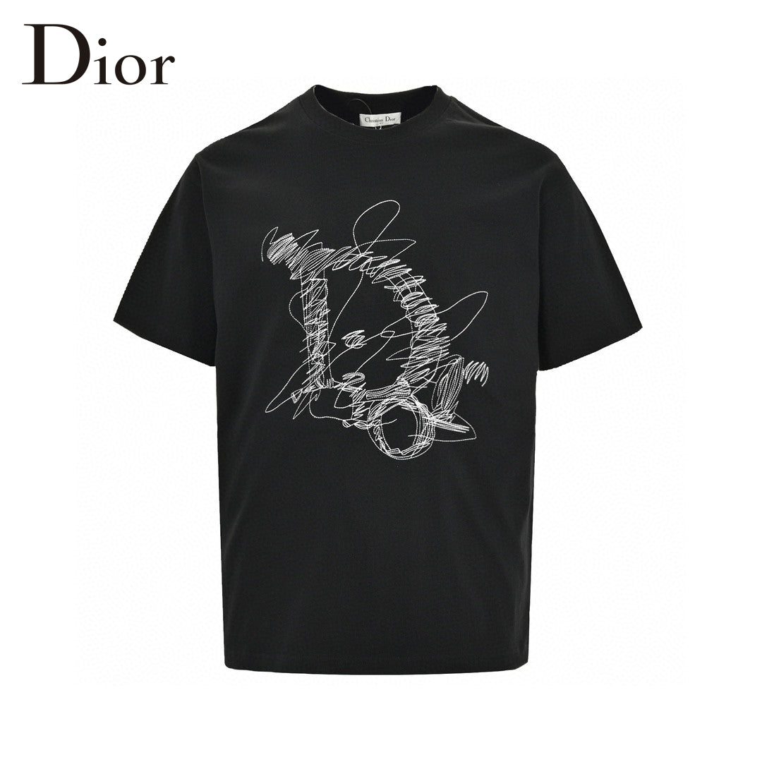 Dior Scribble Design T-Shirt (Black) Primereps