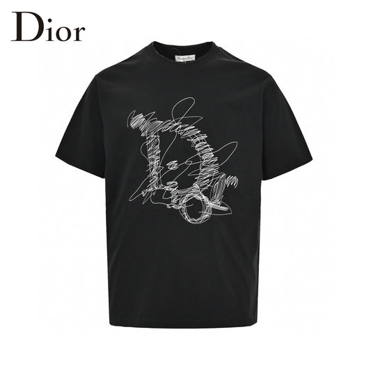 Dior Scribble Design T-Shirt (Black) Primereps