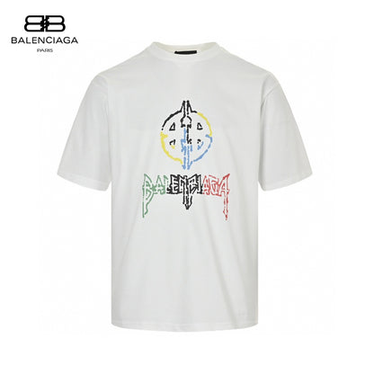 Balenciaga Multicolor Graphic Logo T-Shirt Primereps