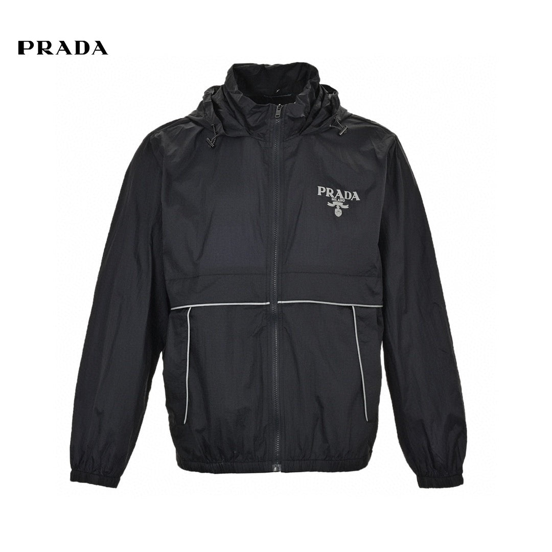 Prada Lightweight Hooded Jacket - Black Primereps