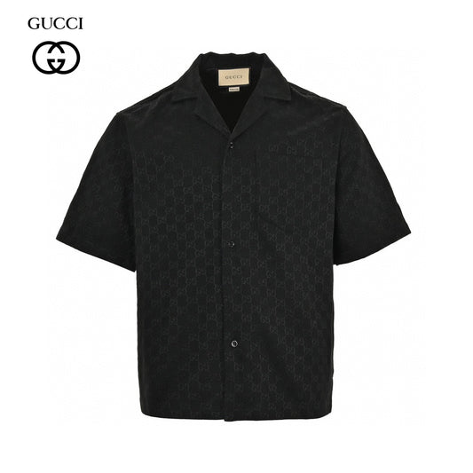 Gucci GG Monogram Black Short Sleeve Shirt Primereps