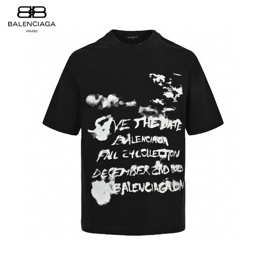 Balenciaga Save the Date Black T-Shirt  Primereps