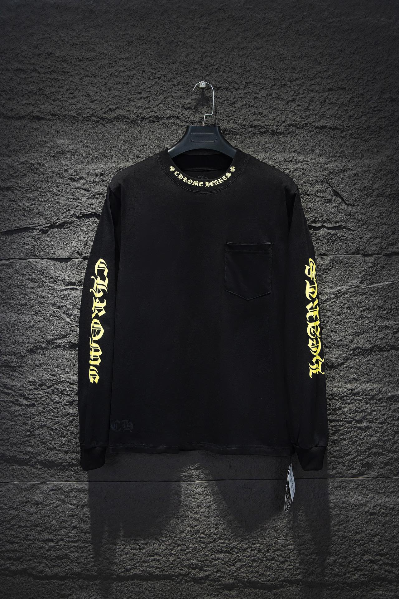 CHROME HEARTS YELLOW COLLAR LONGSLEEVE BLACK