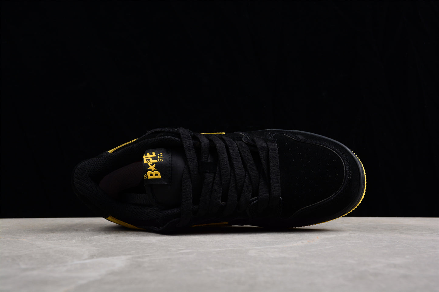 BAPE STA Low-Top Sneakers in Black and Yellow