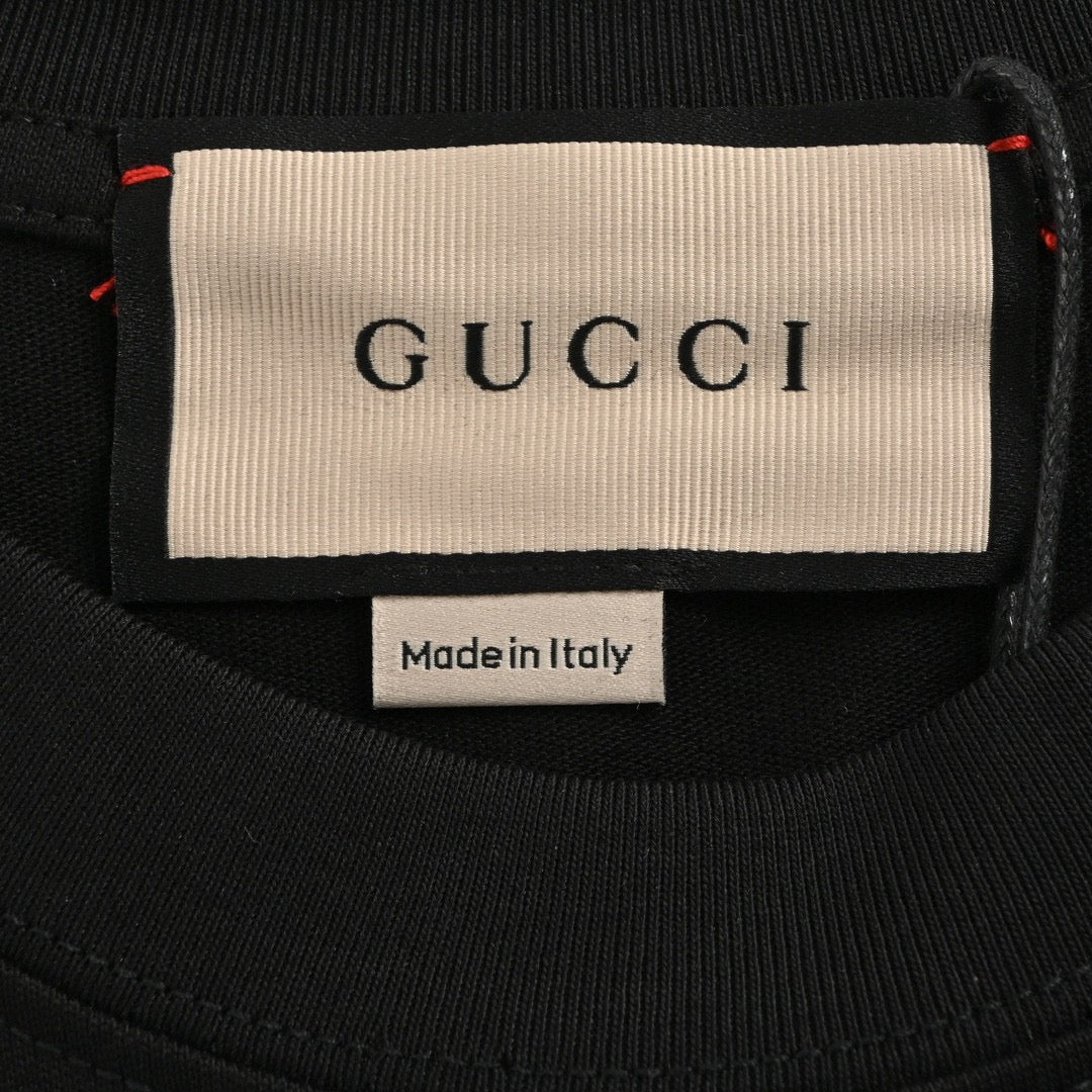 Gucci Black T-Shirt with Bear Graphic